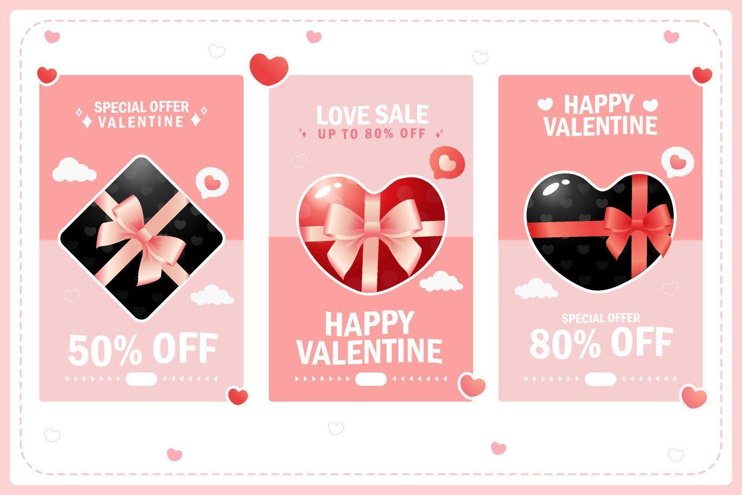 Realistic valentines day background promo sale vector