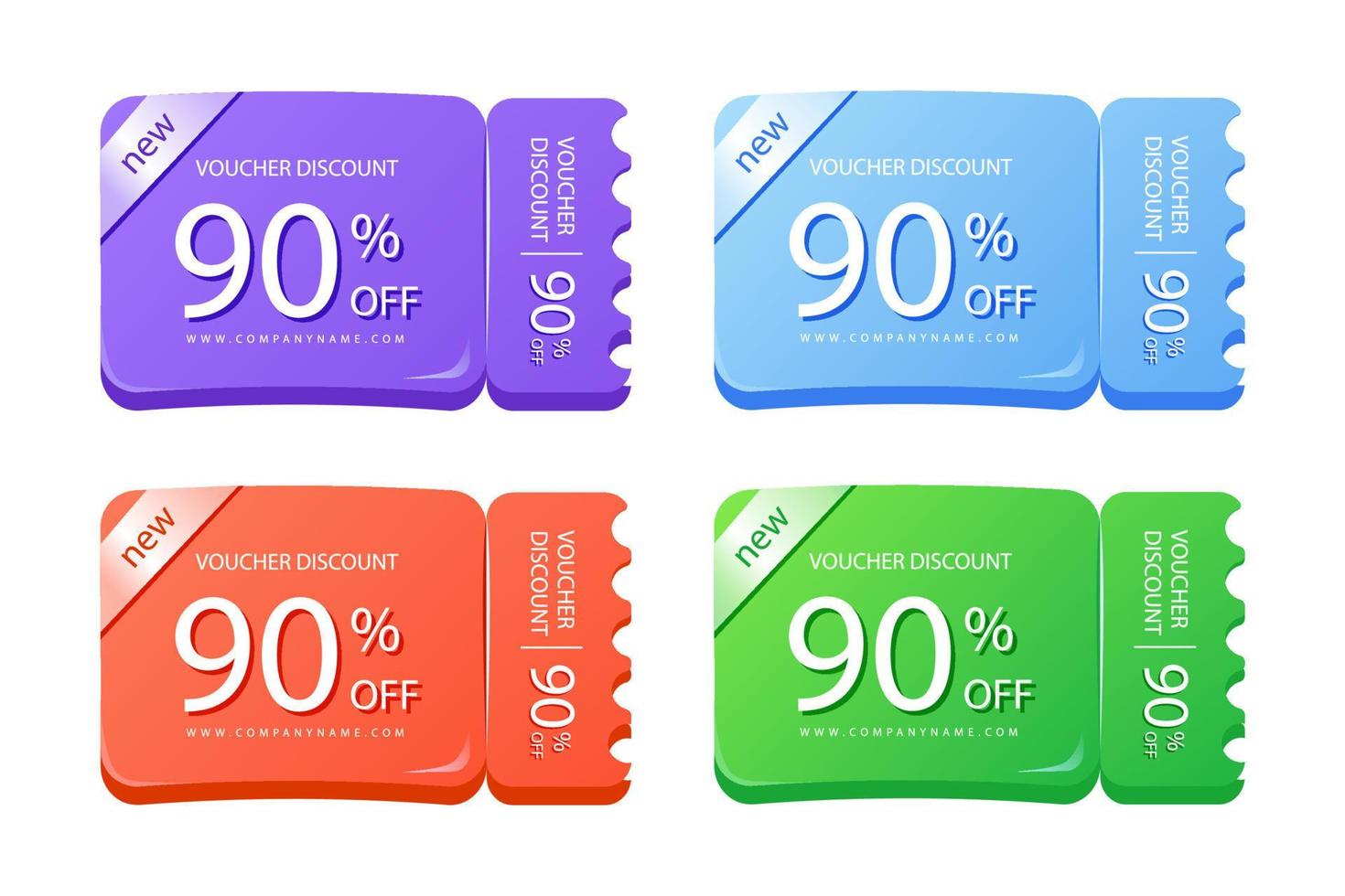 creative voucher coupon sale label collection vector