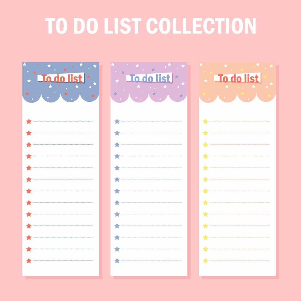note collection of cute weekly trendy planner stickers for diaries and to do list vector