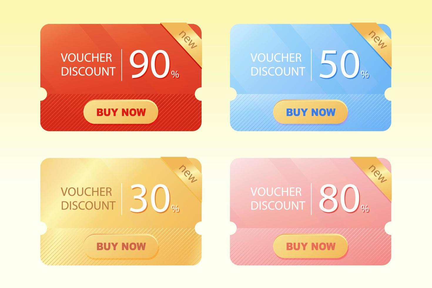 creative voucher coupon sale label collection vector