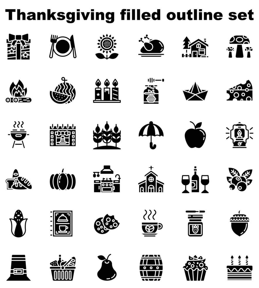Thankgiving Glyph icon style vector