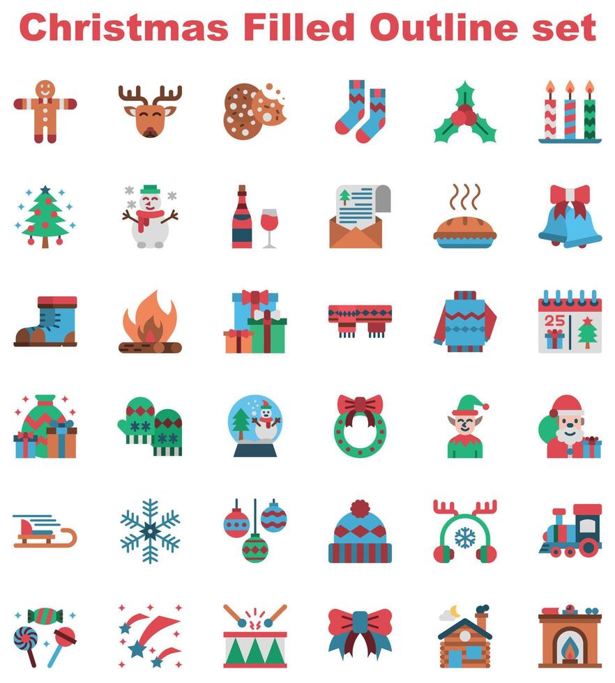 conjunto de iconos de navidad vector