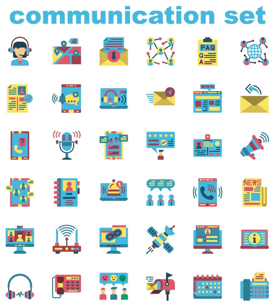 communication icon set vector