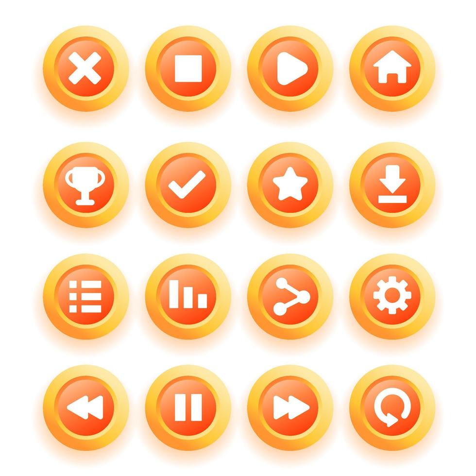 Design for complete set of level button game popup icon window and elements vector