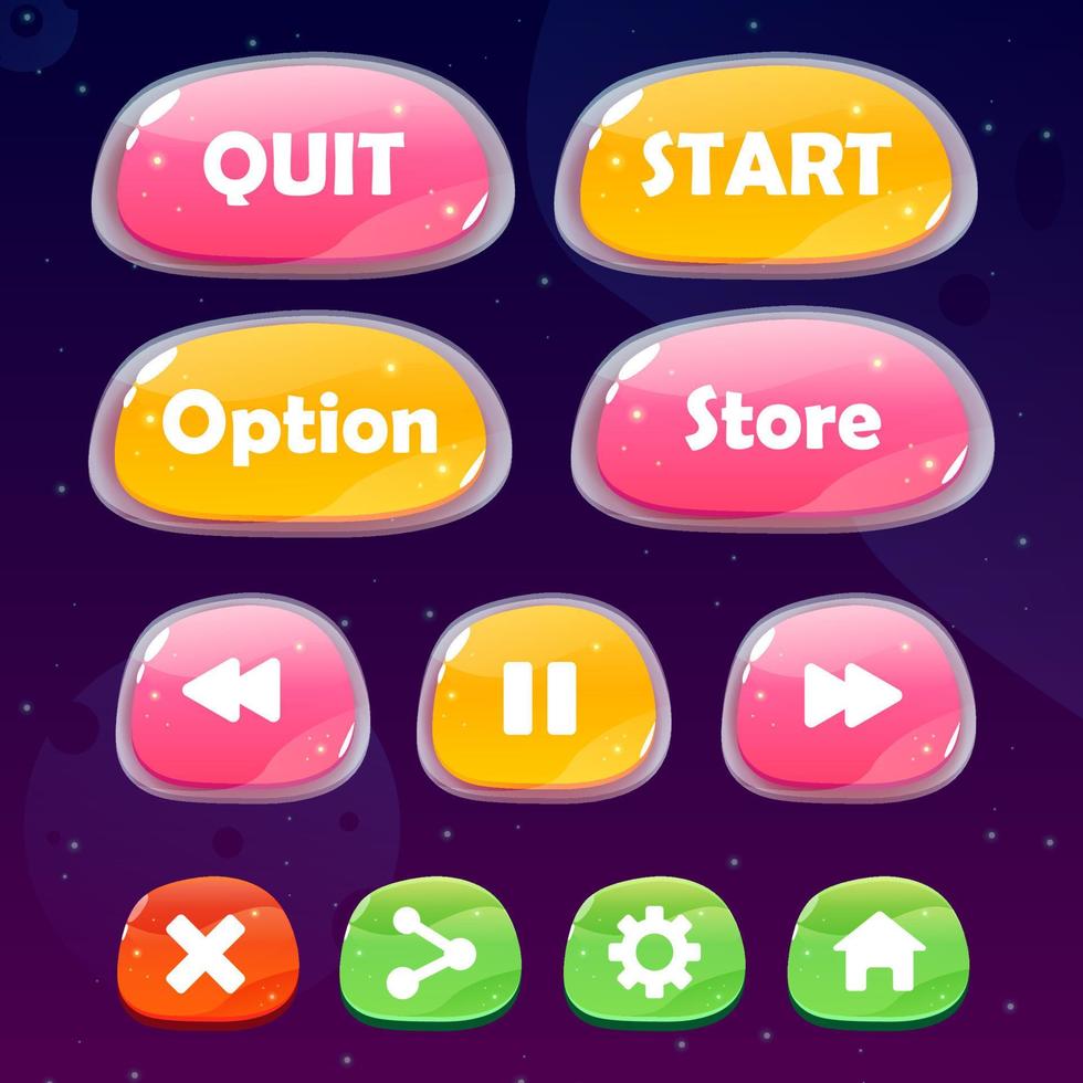 Design for complete set of level button game popup icon window and elements vector
