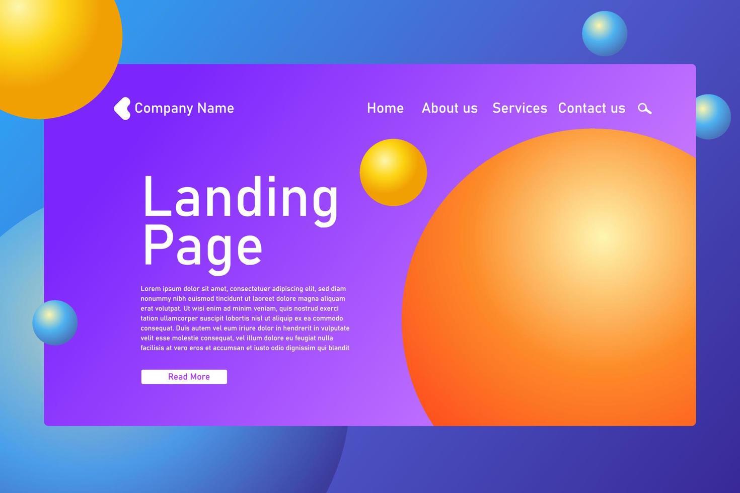 gradient abstract landing page colorful background vector