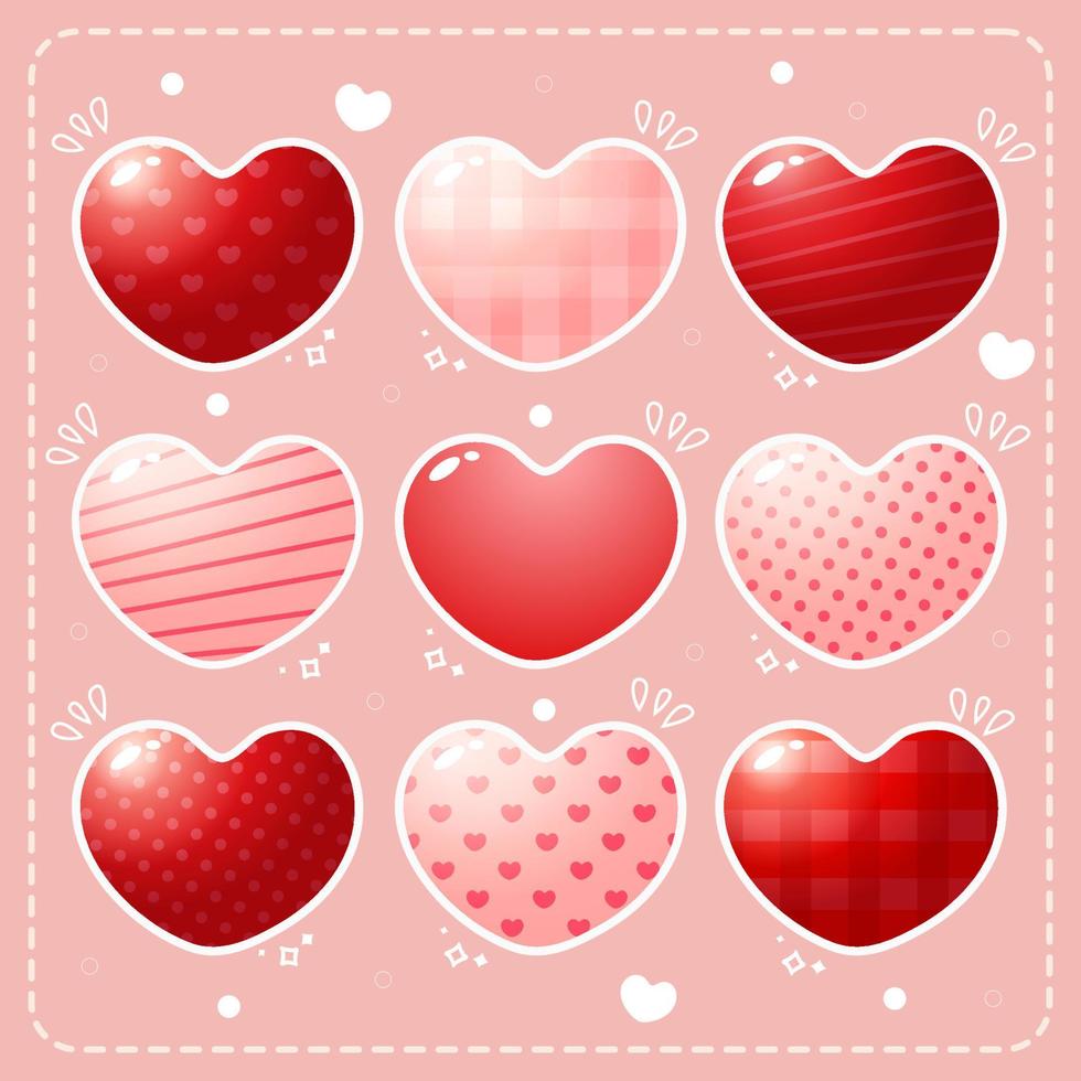 cute hand draw valentine's day element, romantic love background vector