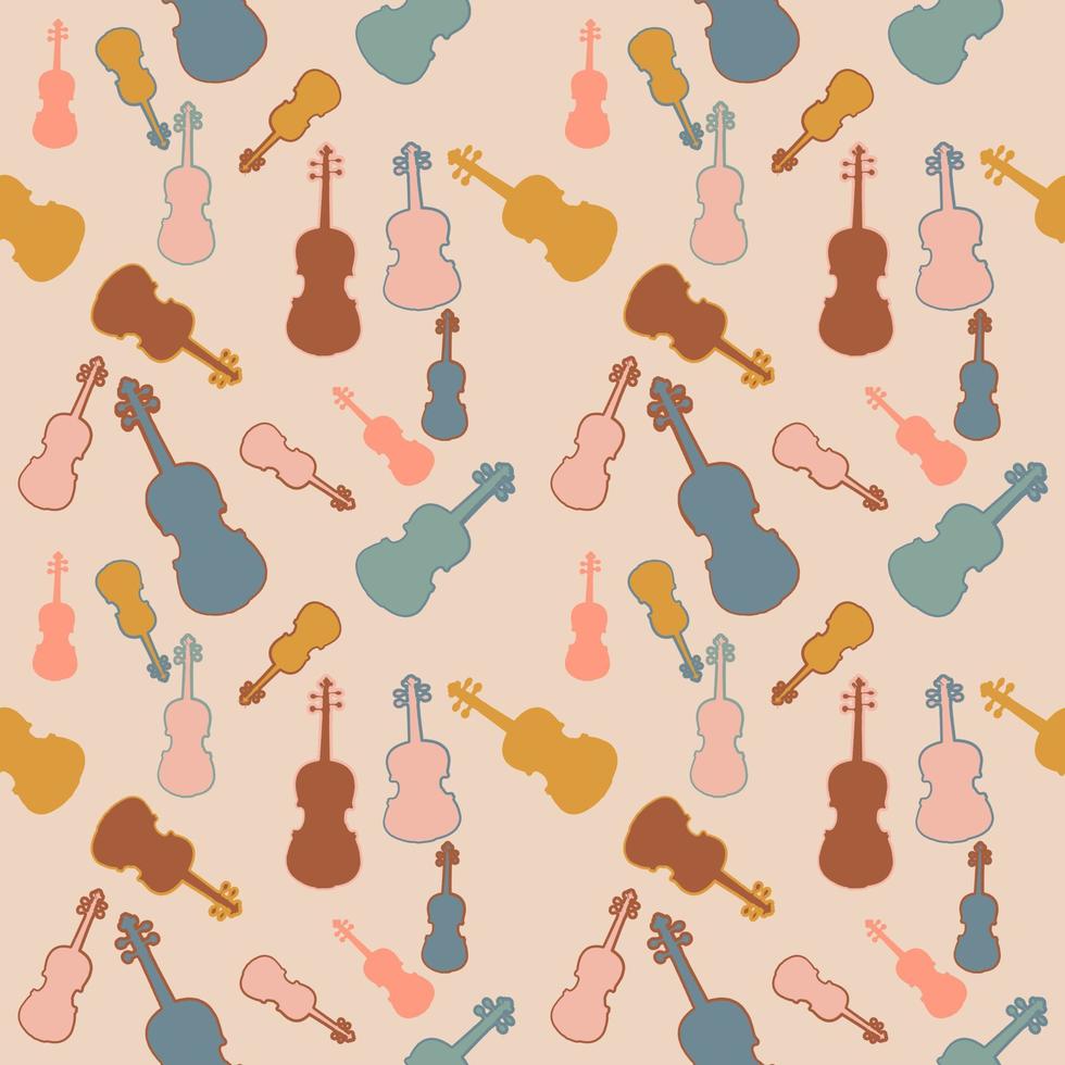 Violin seamless pattern background for template vector