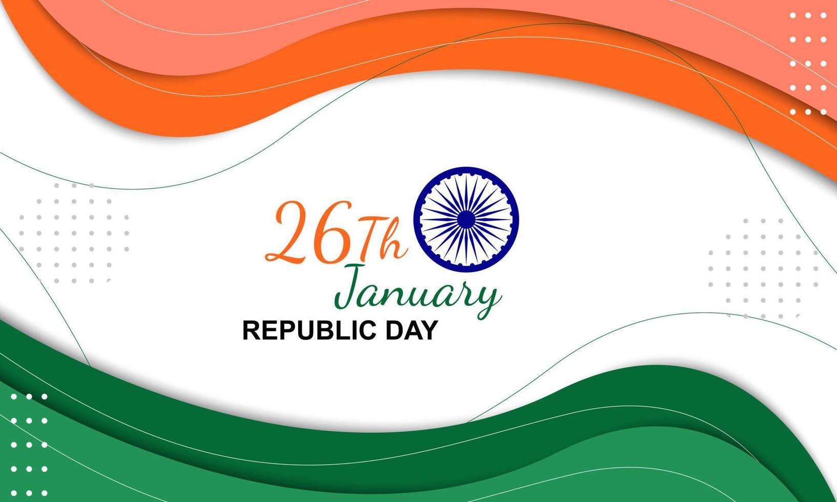 cartel de celebración del día de la república india feliz o fondo de pancarta. ilustración vectorial diseño de tarjeta de felicitación vector
