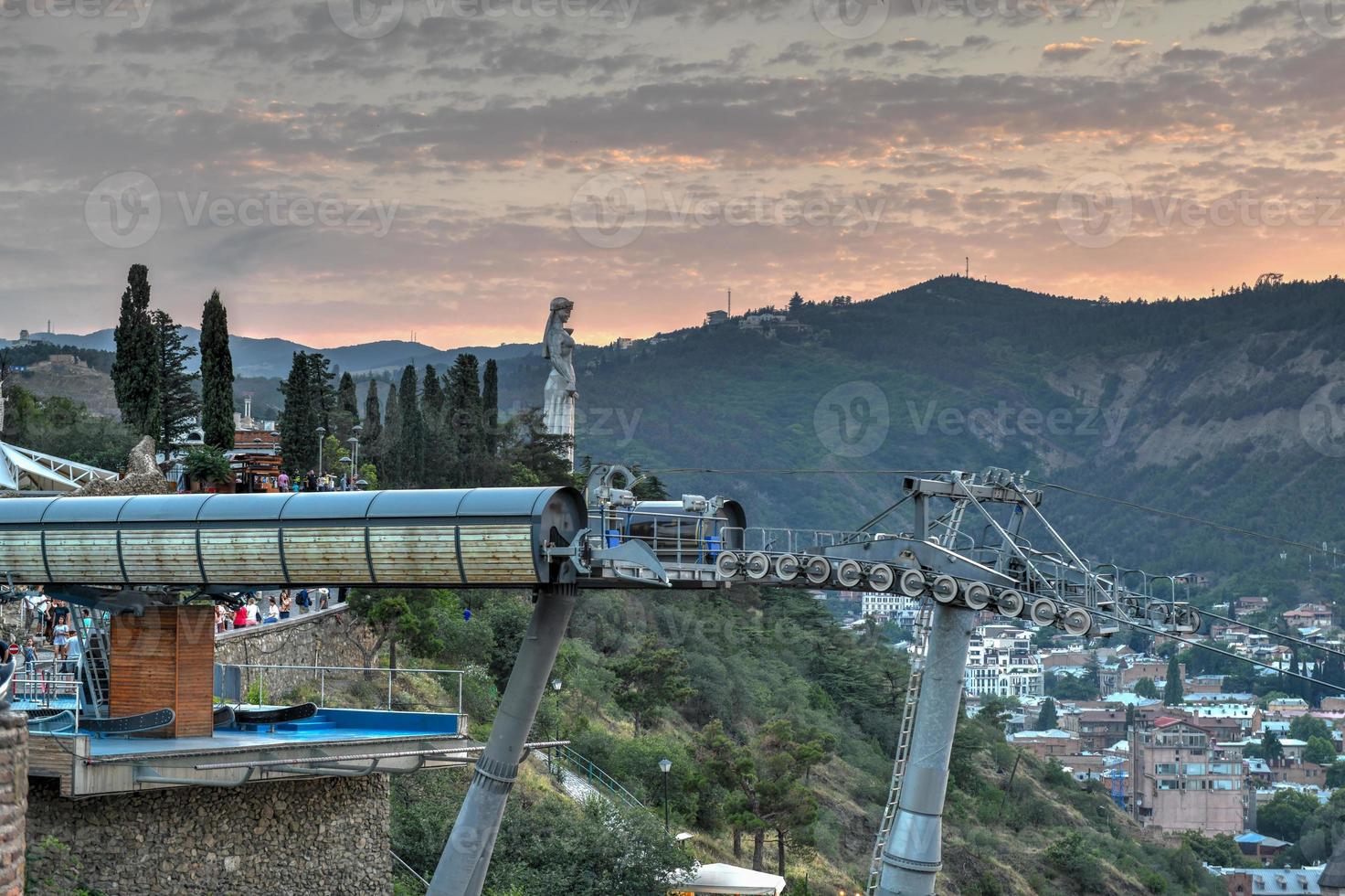 Beautiful panoramic view of Tbilisi from Narikala fortress in Georgia. photo