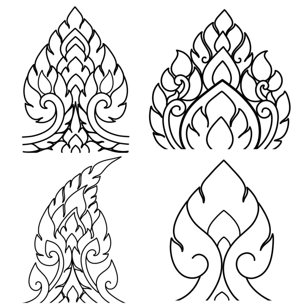 Decorative of Doodle with a Thai Art Pattern in a Religious setting Buddhist Ornament and Art are Elegant Instances of Traditional Asian Culture vector