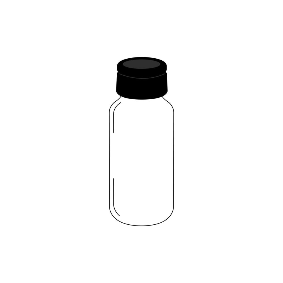 0.3 liter round bottle with screw cap vector
