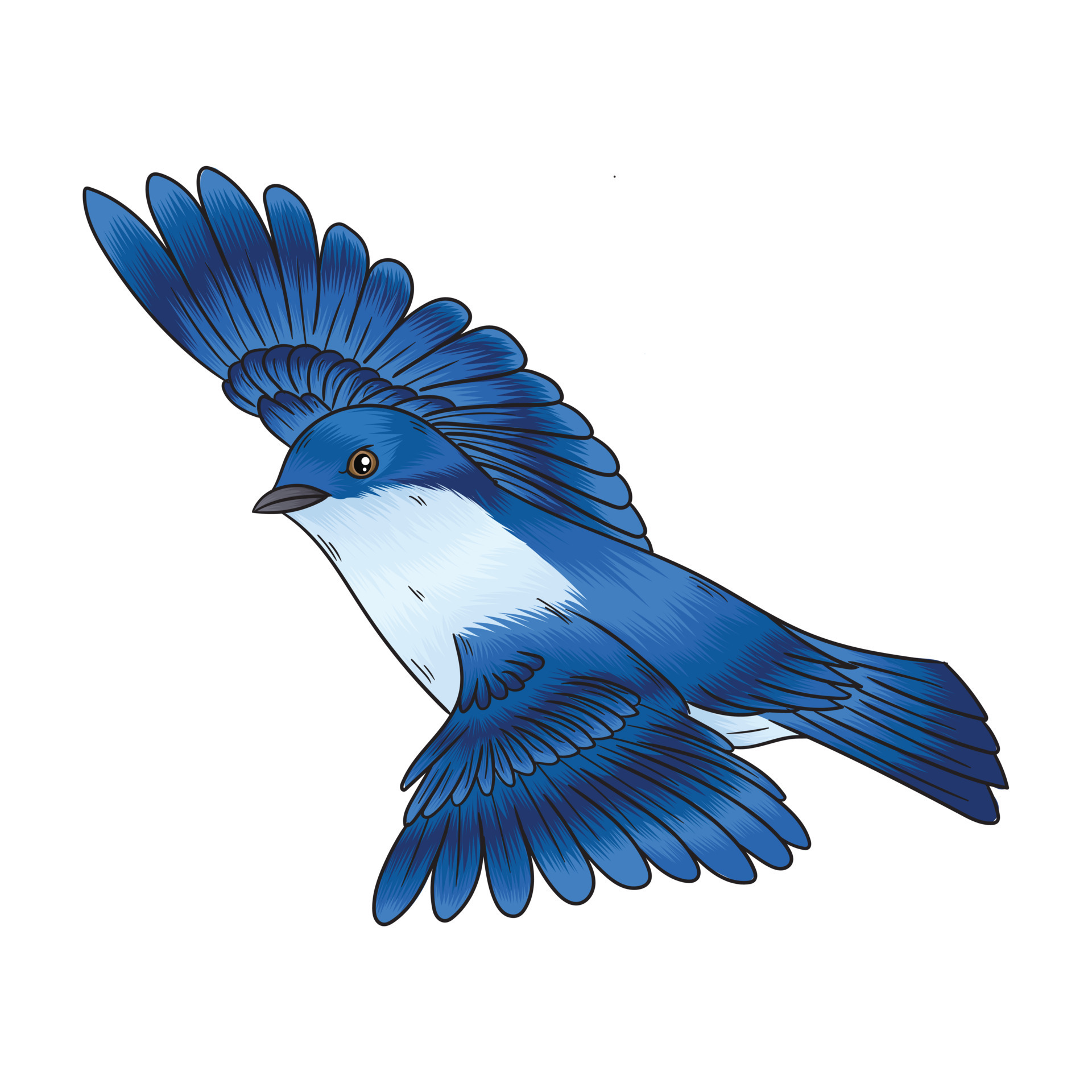 vector blue bird, a bird in a beautiful blue color 16667039 Vector Art at  Vecteezy