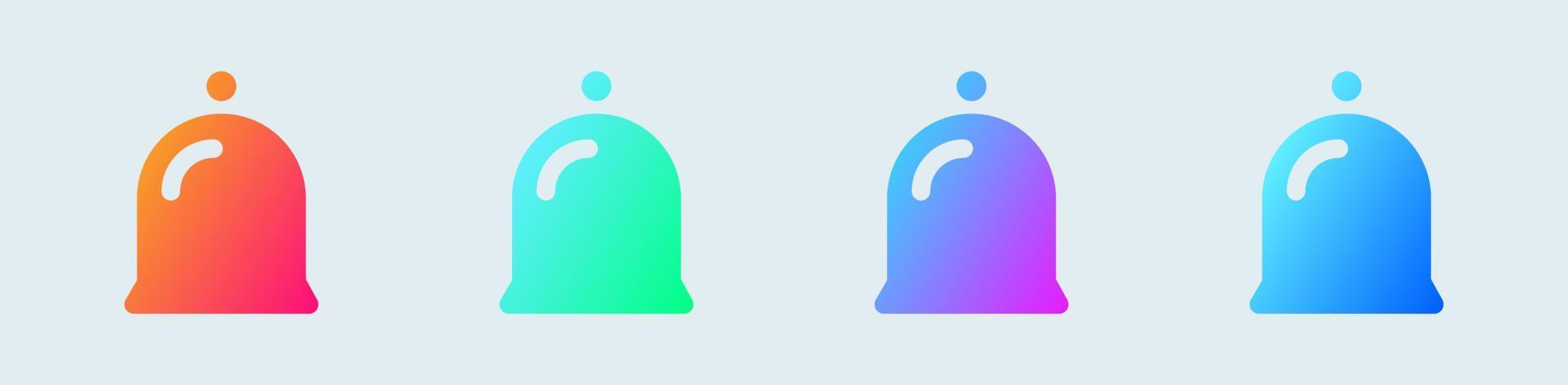 Bell notification solid icon in gradient colors. Alert signs vector illustration.
