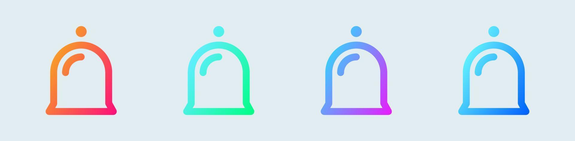 Bell notification line icon in gradient colors. Alert signs vector illustration.