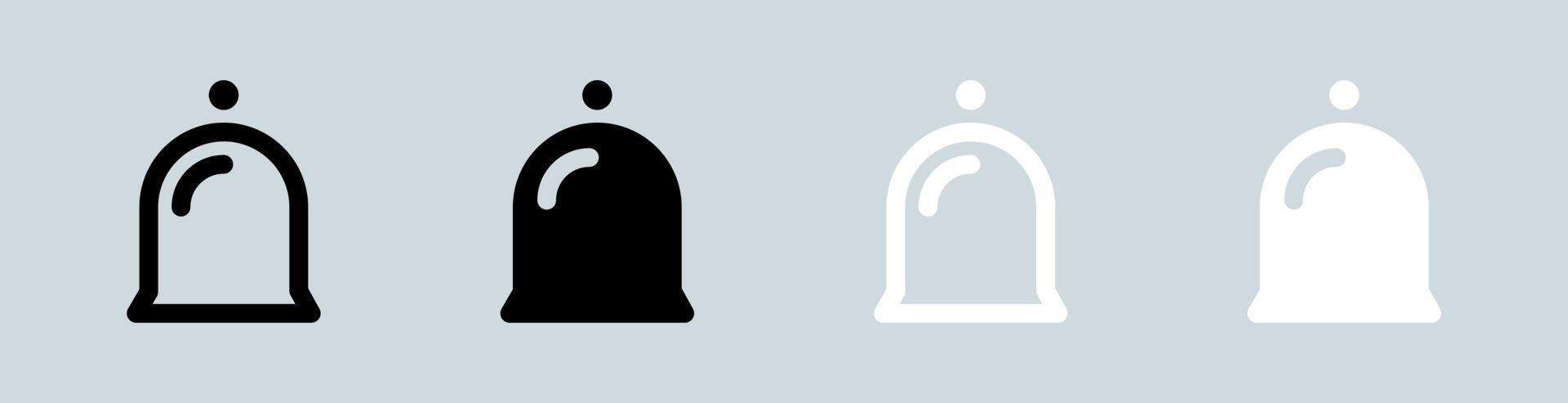 Bell notification icon set in black and white. Alert signs vector illustration.