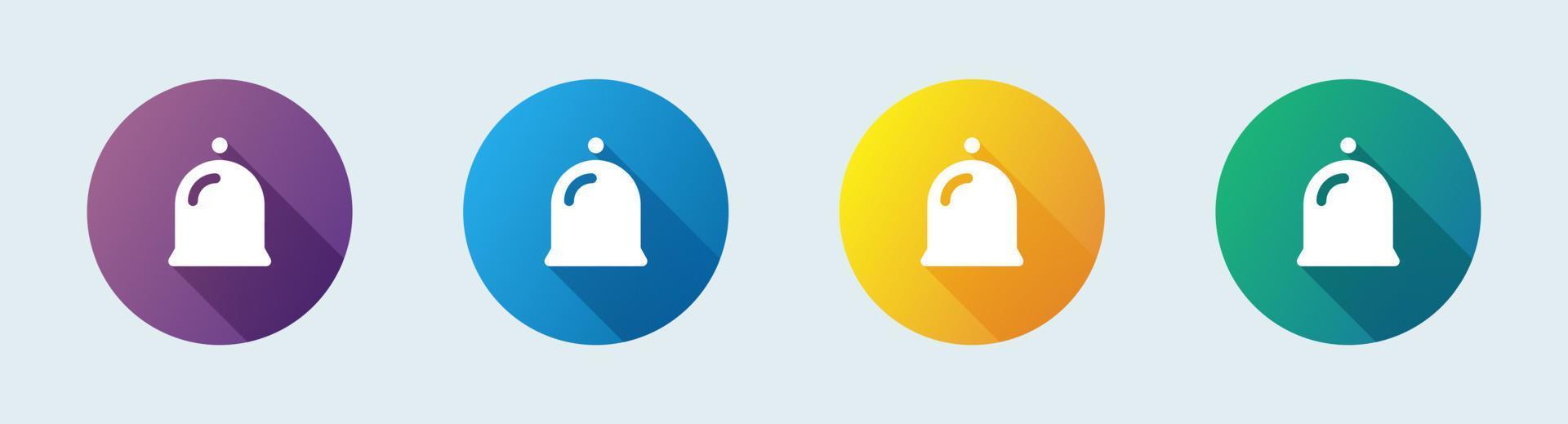 Bell notification solid icon in flat design style. Alert signs vector illustration.