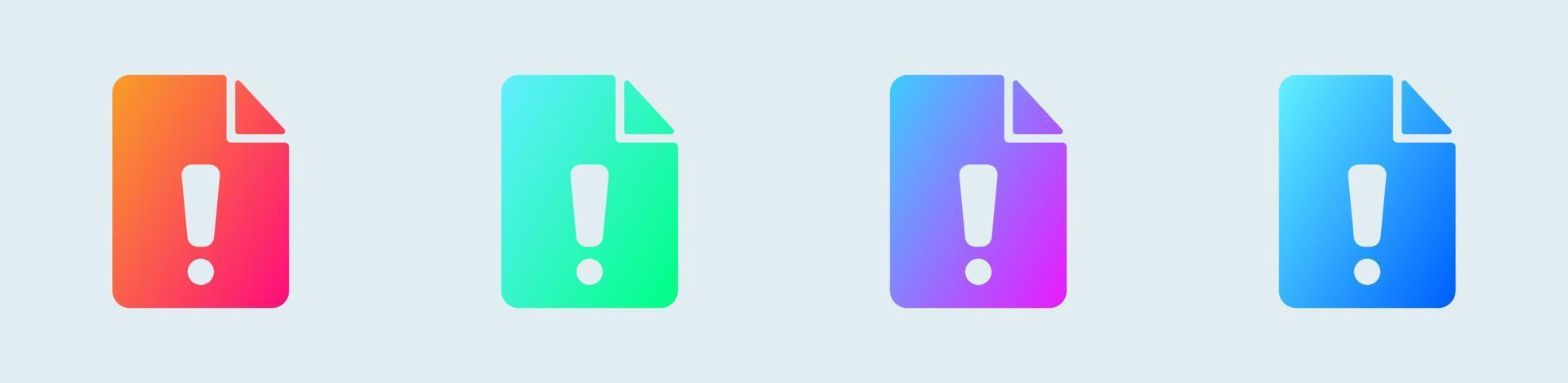 Exclamation solid icon in gradient colors. Error signs vector illustration.