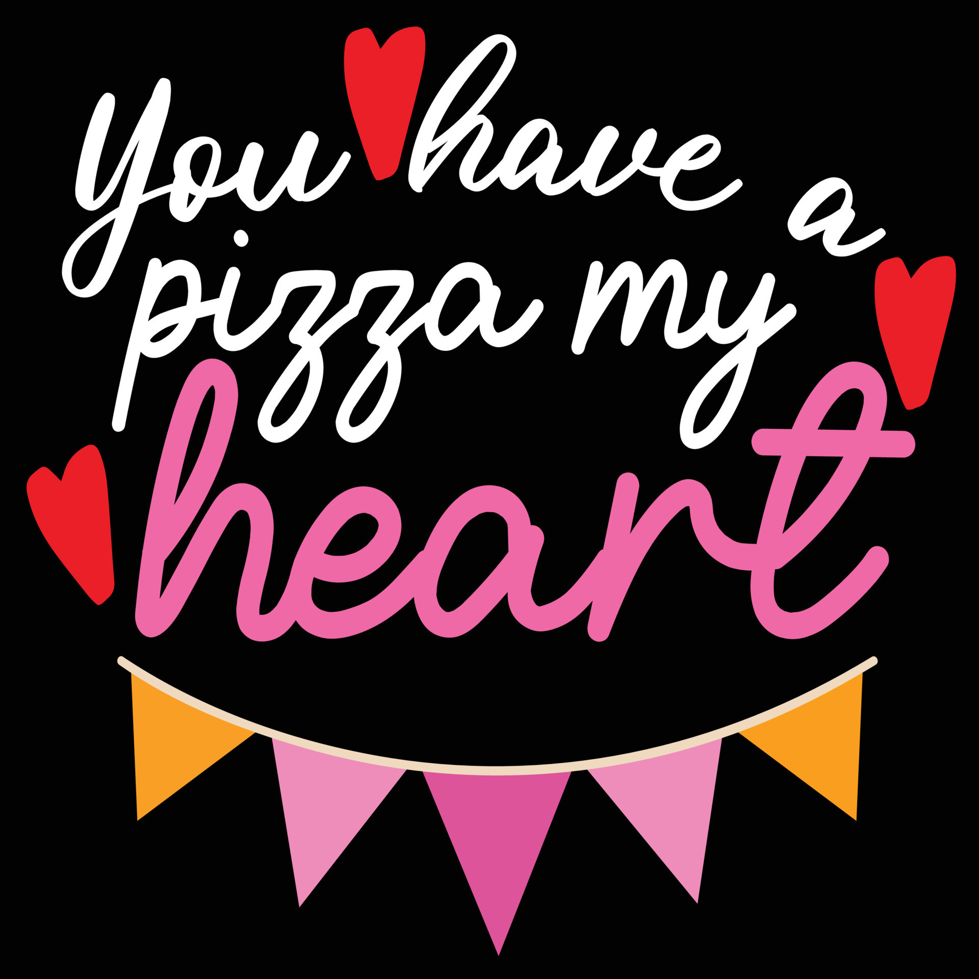 tienes una pizza mi corazón, feliz día de san valentín plantilla de