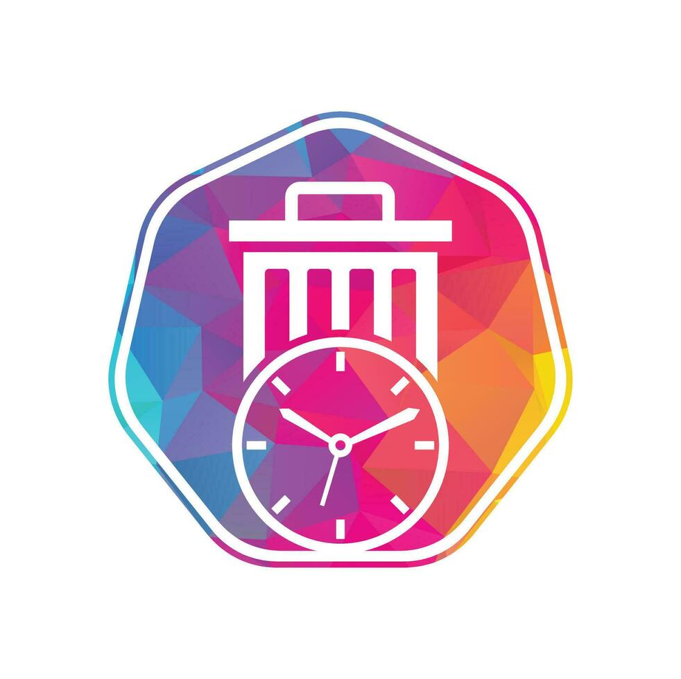 Waste time vector logo template. Garbage Time Logo Template Design.