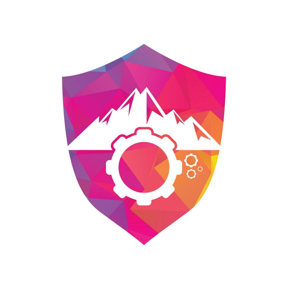 Mountain gear logo icon design. vector