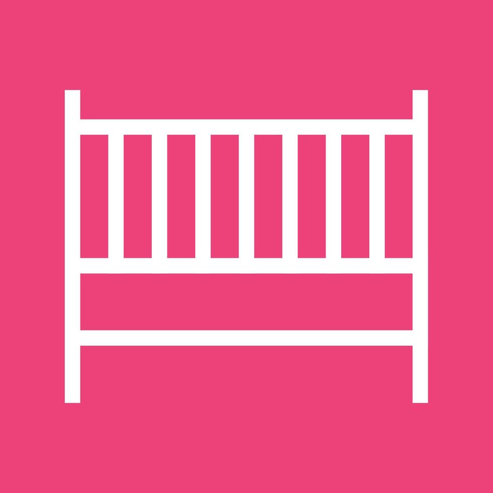 Baby Cot Line Color Background Icon vector
