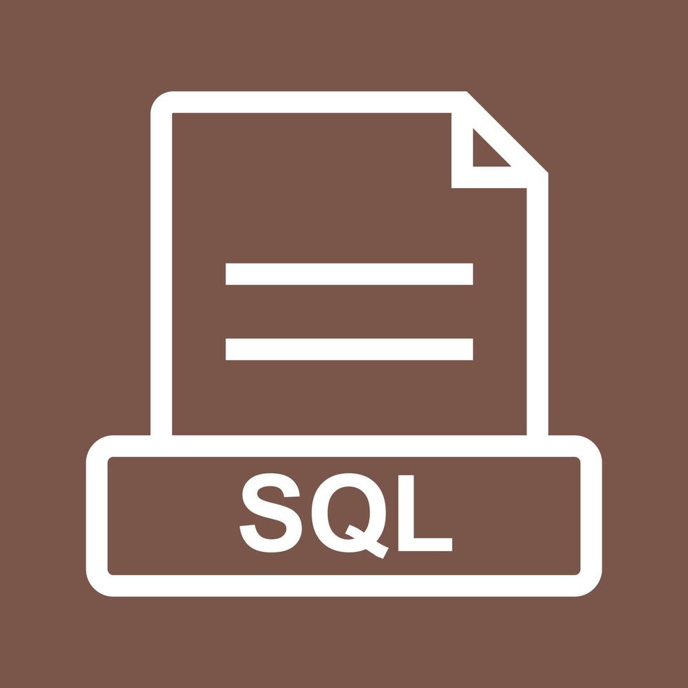 icono de fondo de color de línea sql vector