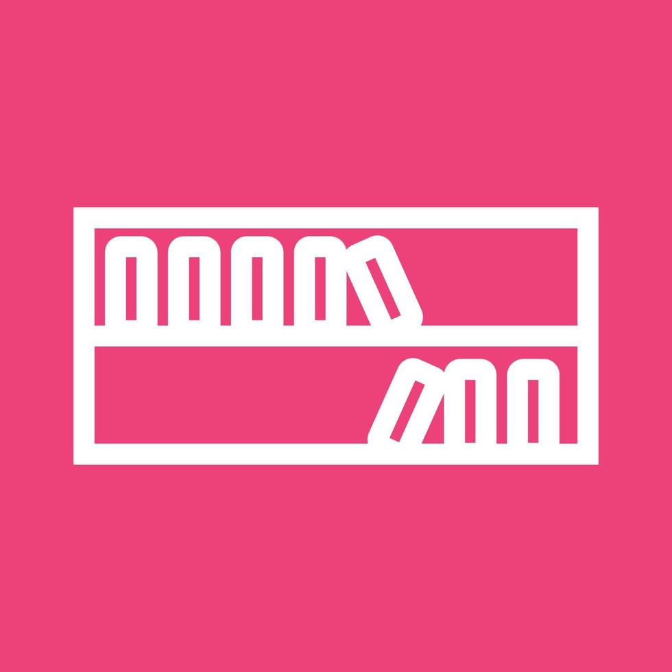 Book Shelf Line Color Background Icon vector