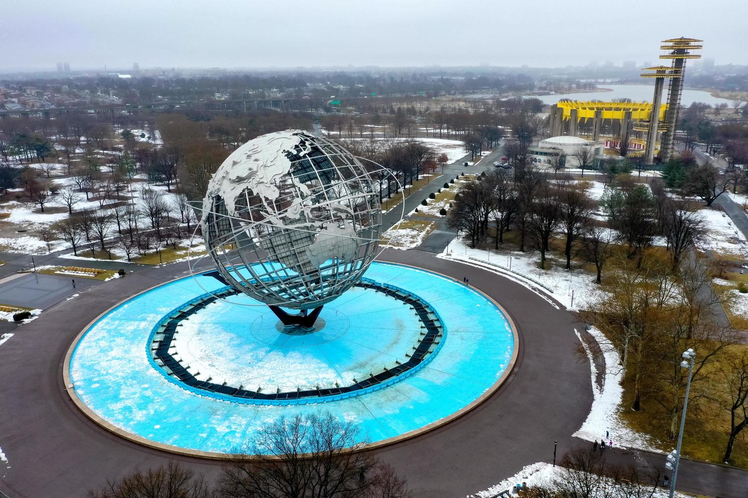 Queens, New York - March 10 2019 -  The iconic Unisphere in Flushing Meadows Corona Pk. in Queens. The 12 story structure was commissioned for the 1964 NYC World's Fair. photo