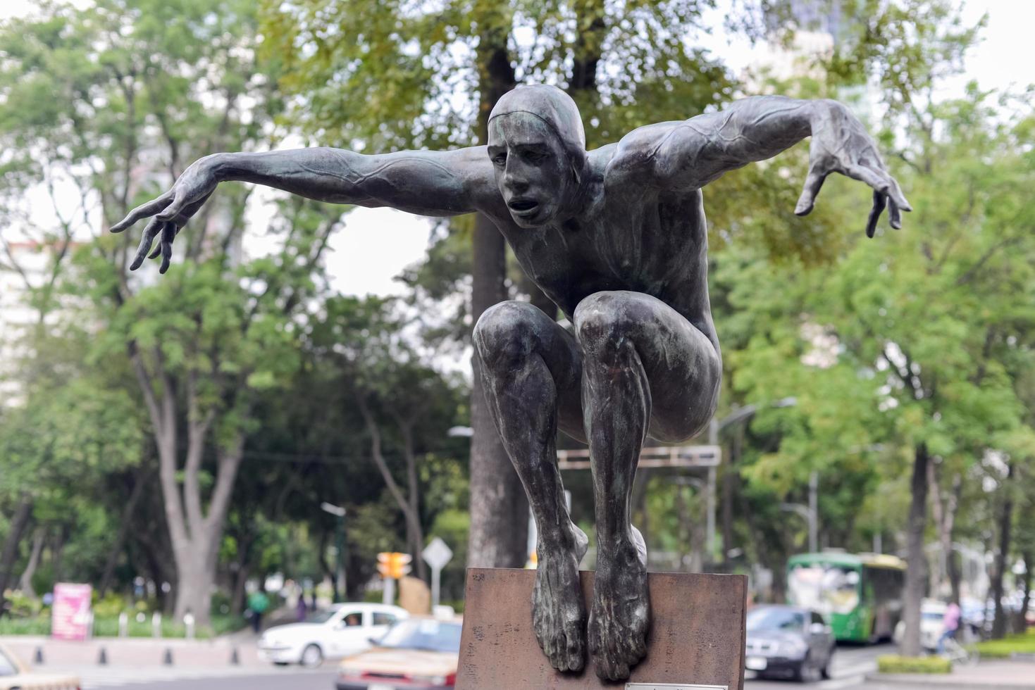 Mexico City, Mexico - July 3, 2013 -  Bronze Sculptures of Contemporary Artist Jorge Marin along Paseo de la Reforma in Mexico City, Mexico. photo