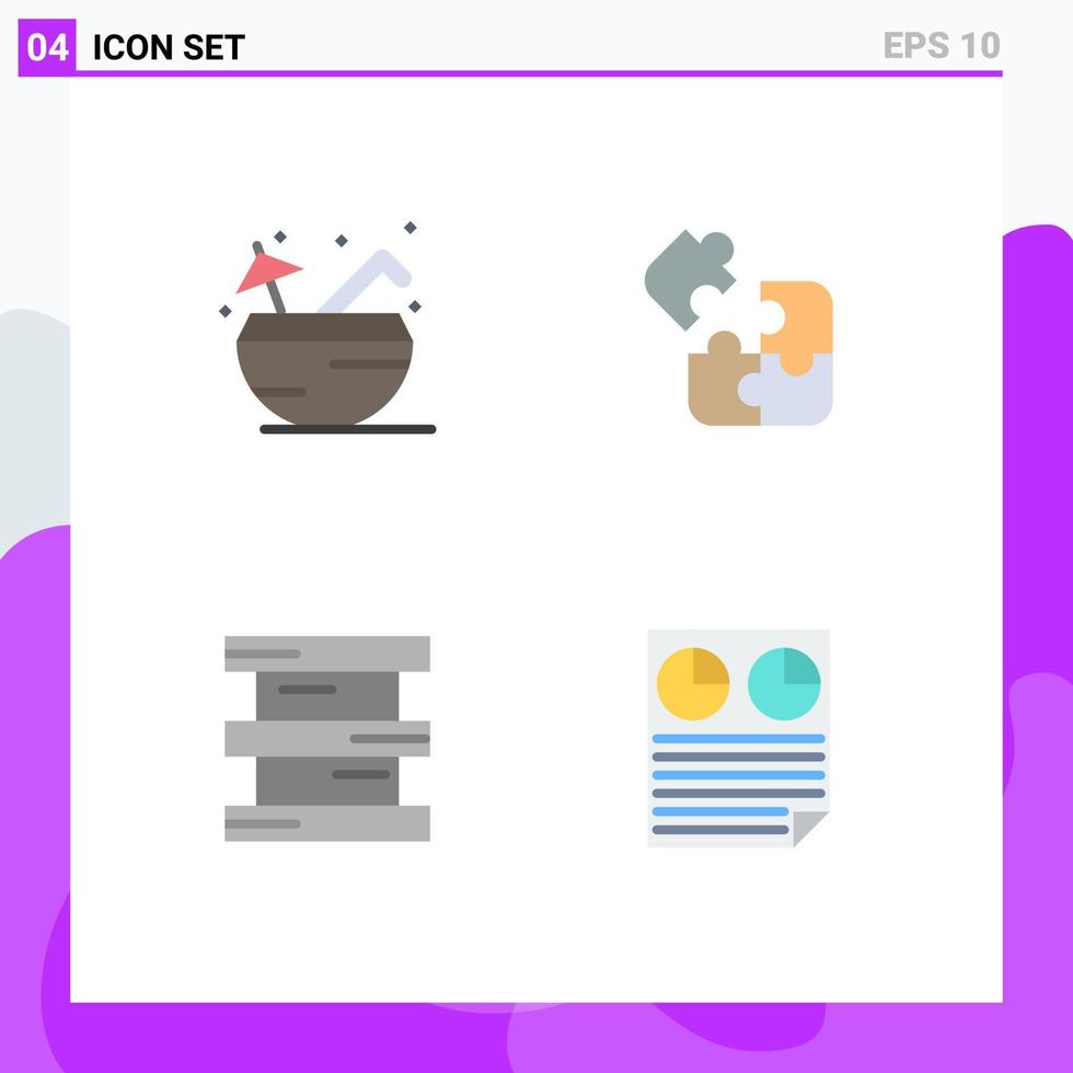 Universal Icon Symbols Group of 4 Modern Flat Icons of beach biology summer science hazardous Editable Vector Design Elements