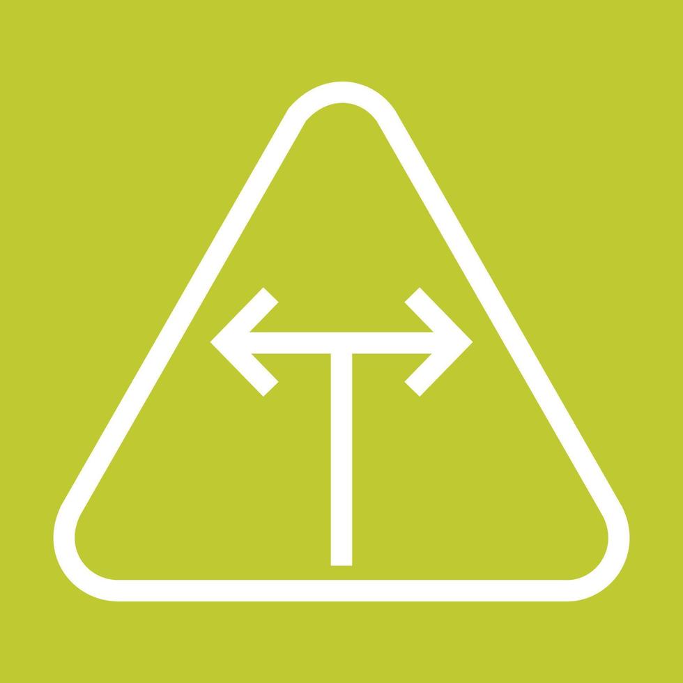 T - Intersection Line Color Background Icon vector