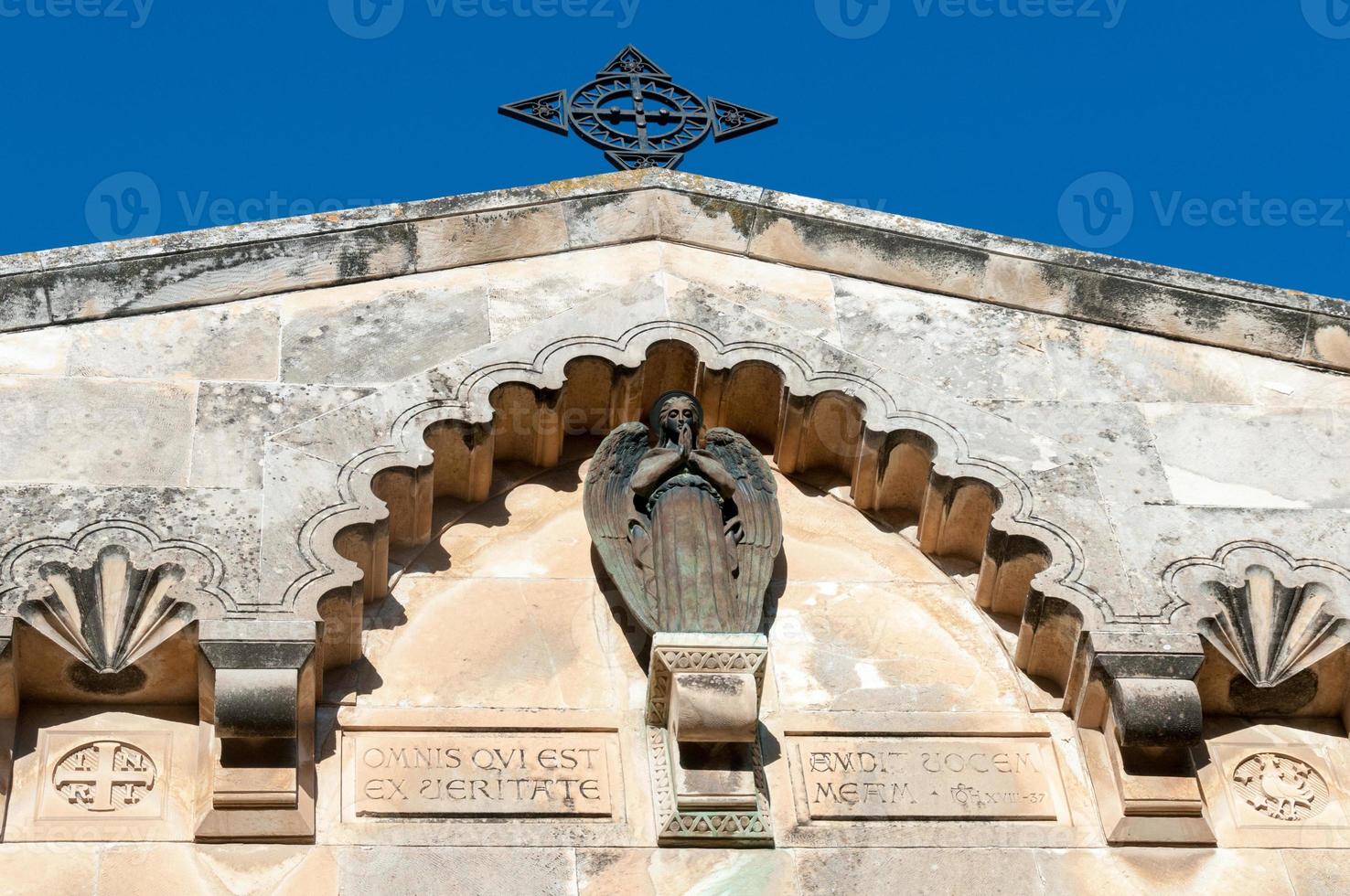 Church of the Flagellation, according to the Gospels on this place the Roman soldiers scourged Jesus Christ and put on him the crown of thorns and a purple shroud in Jerusalem, Israel photo