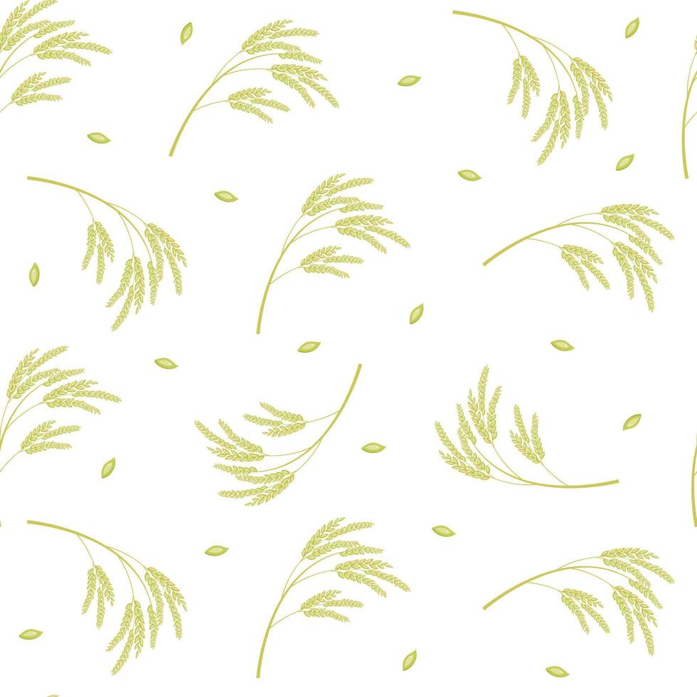 Pattern of ears of corn on a white background. Seamless composition of cereal plants. Organic background for baking and bread packaging vector