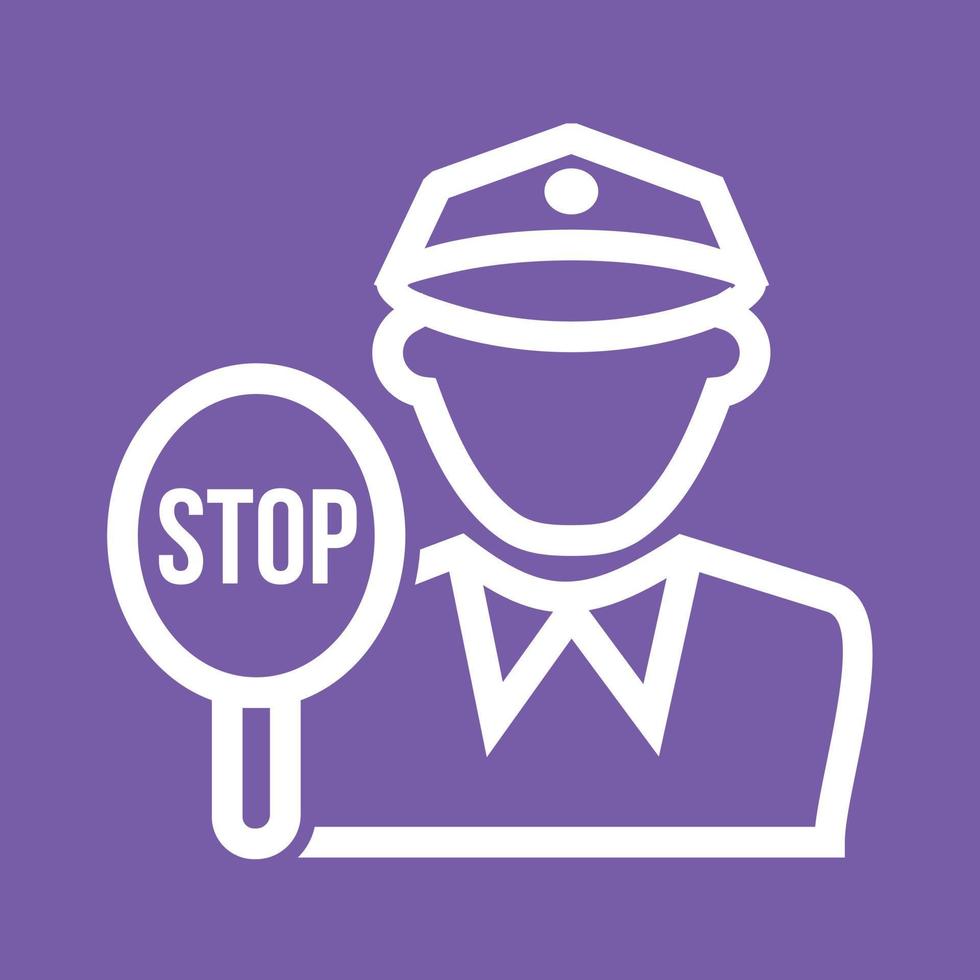 Traffic Police Line Color Background Icon vector