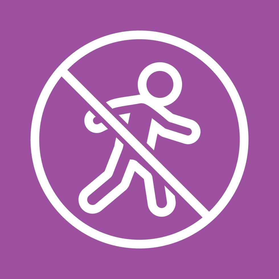 No pedestrian crossing Line Color Background Icon vector