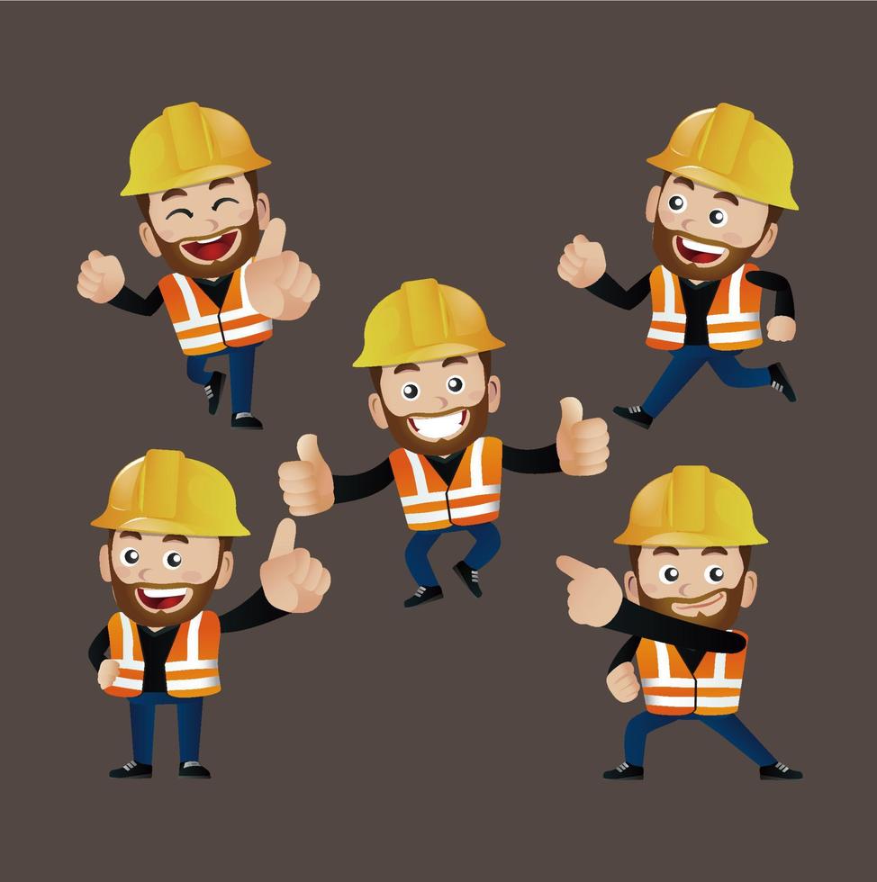 People Set - Profession - Worker. builder vector