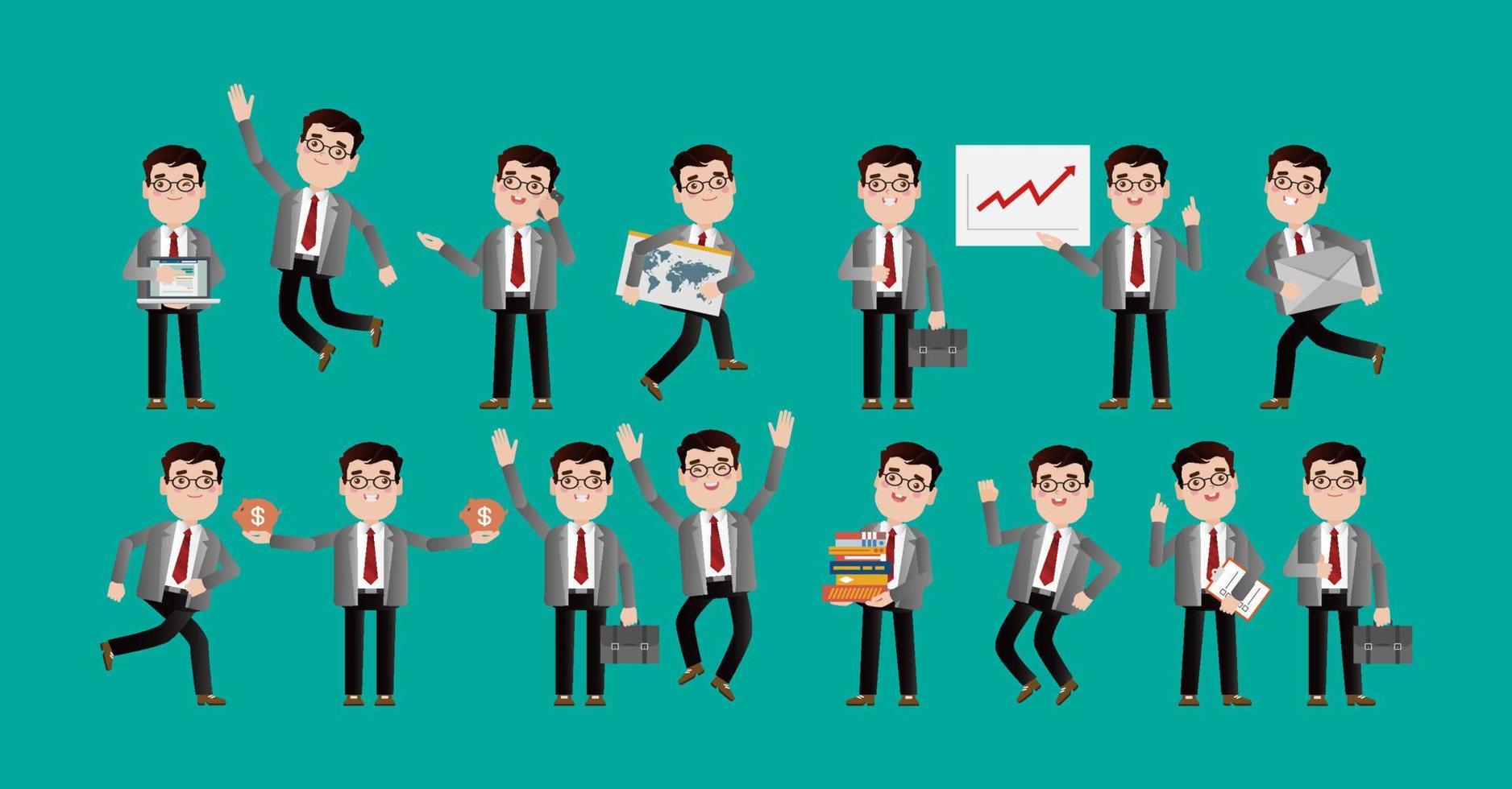 Flat Set of business people vector
