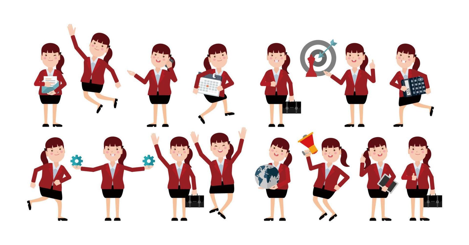 Flat Set of business people vector