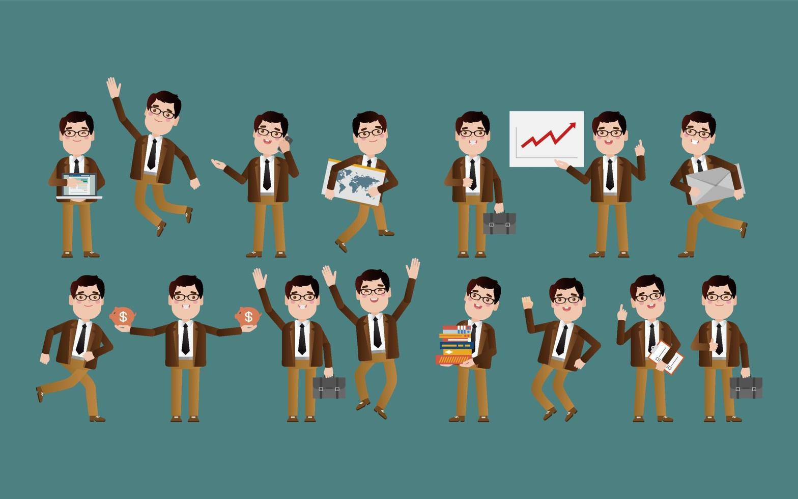 Flat Set of business people vector