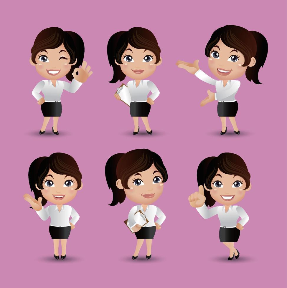 Women with different poses vector