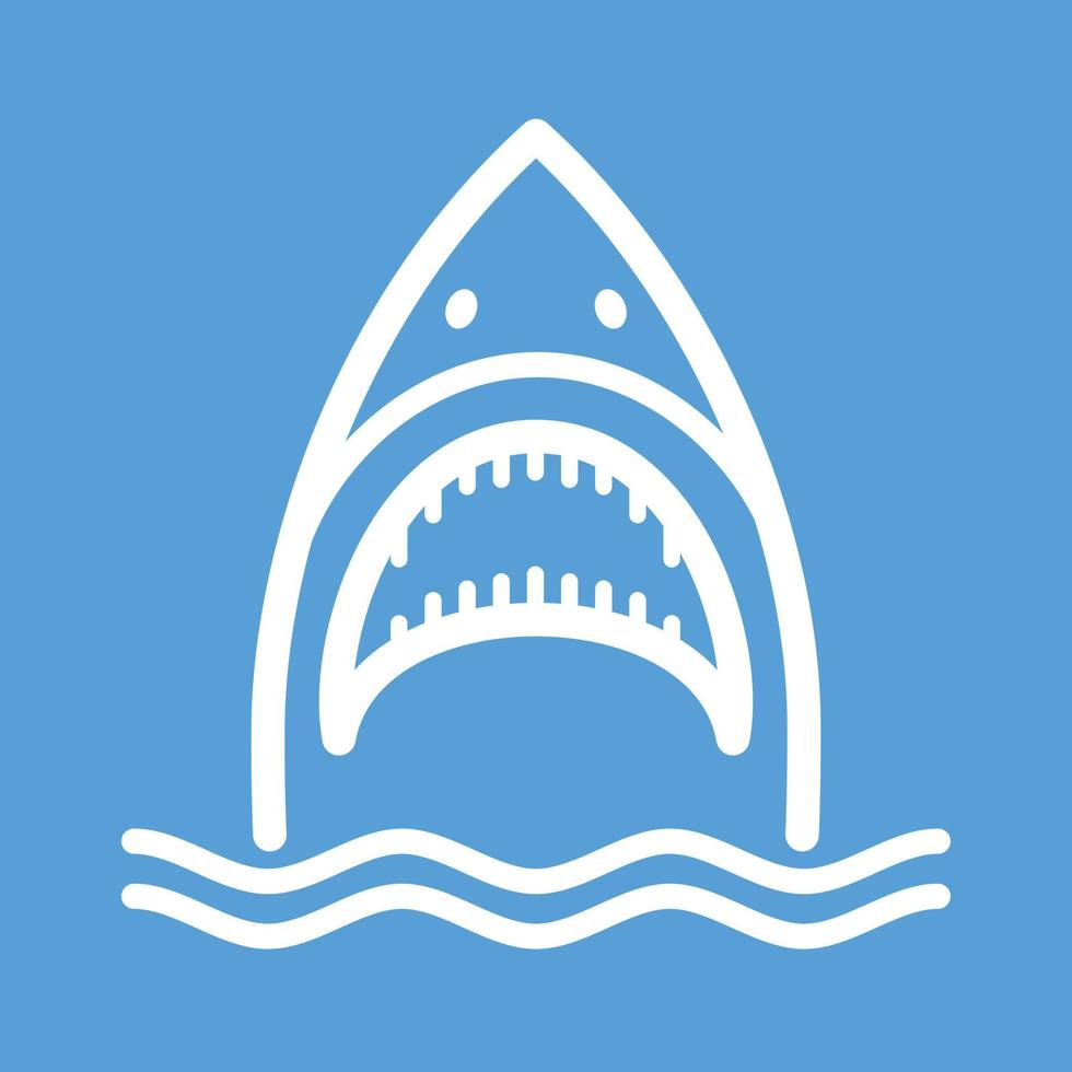Shark Face Line Color Background Icon vector