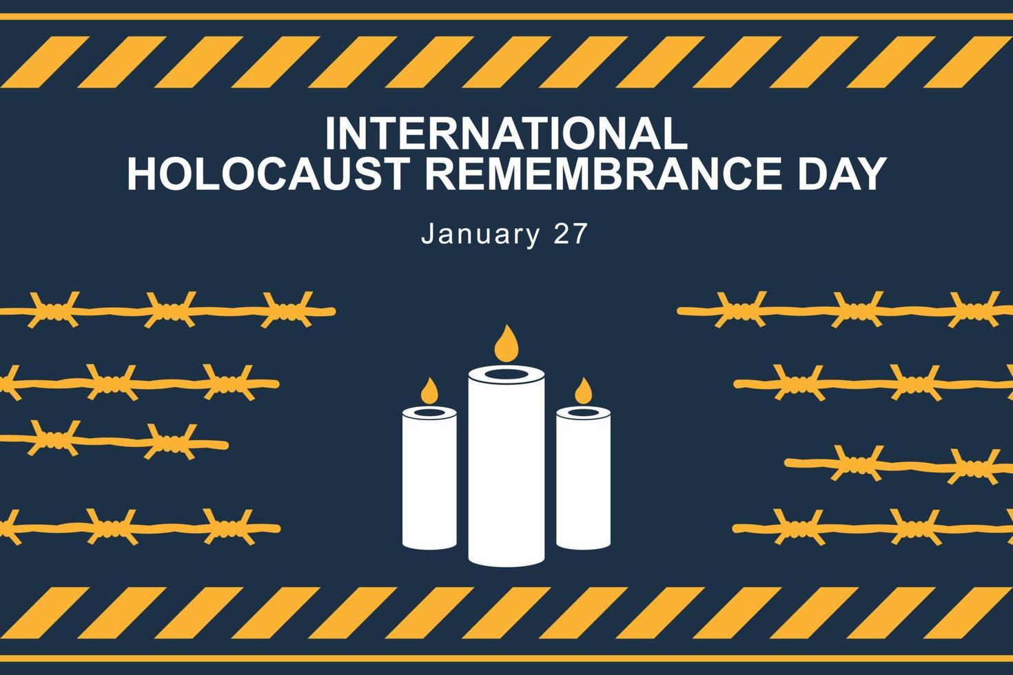 International Holocaust Remembrance Day background. vector