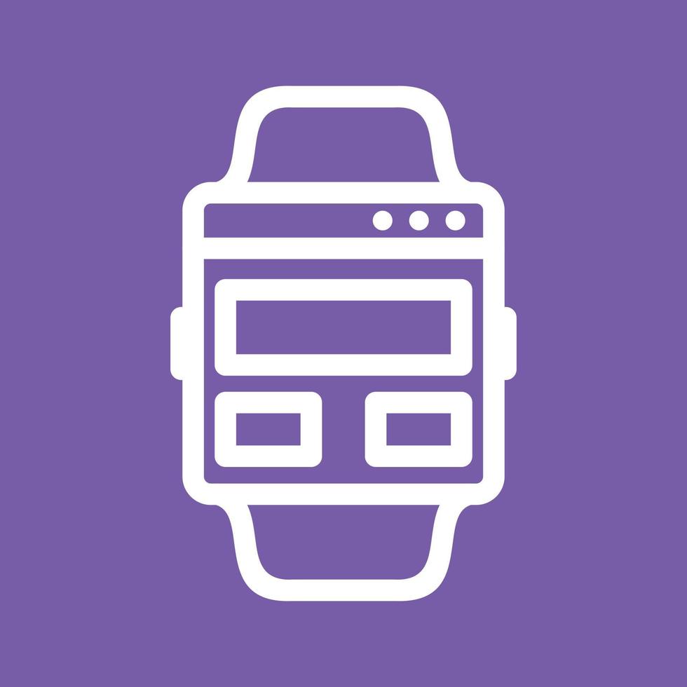 Web Page on Watch Line Color Background Icon vector