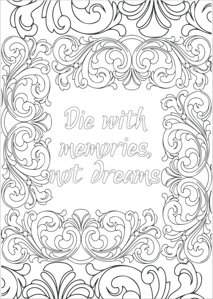 Motivational Quotes Coloring Page vector