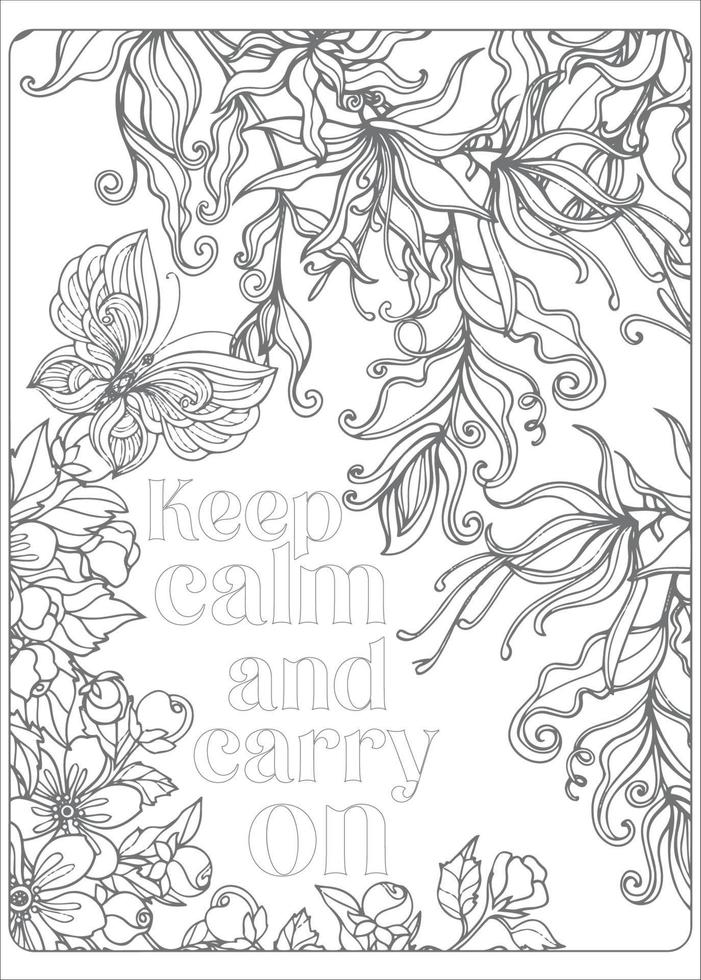 Motivational Quotes Coloring Page vector