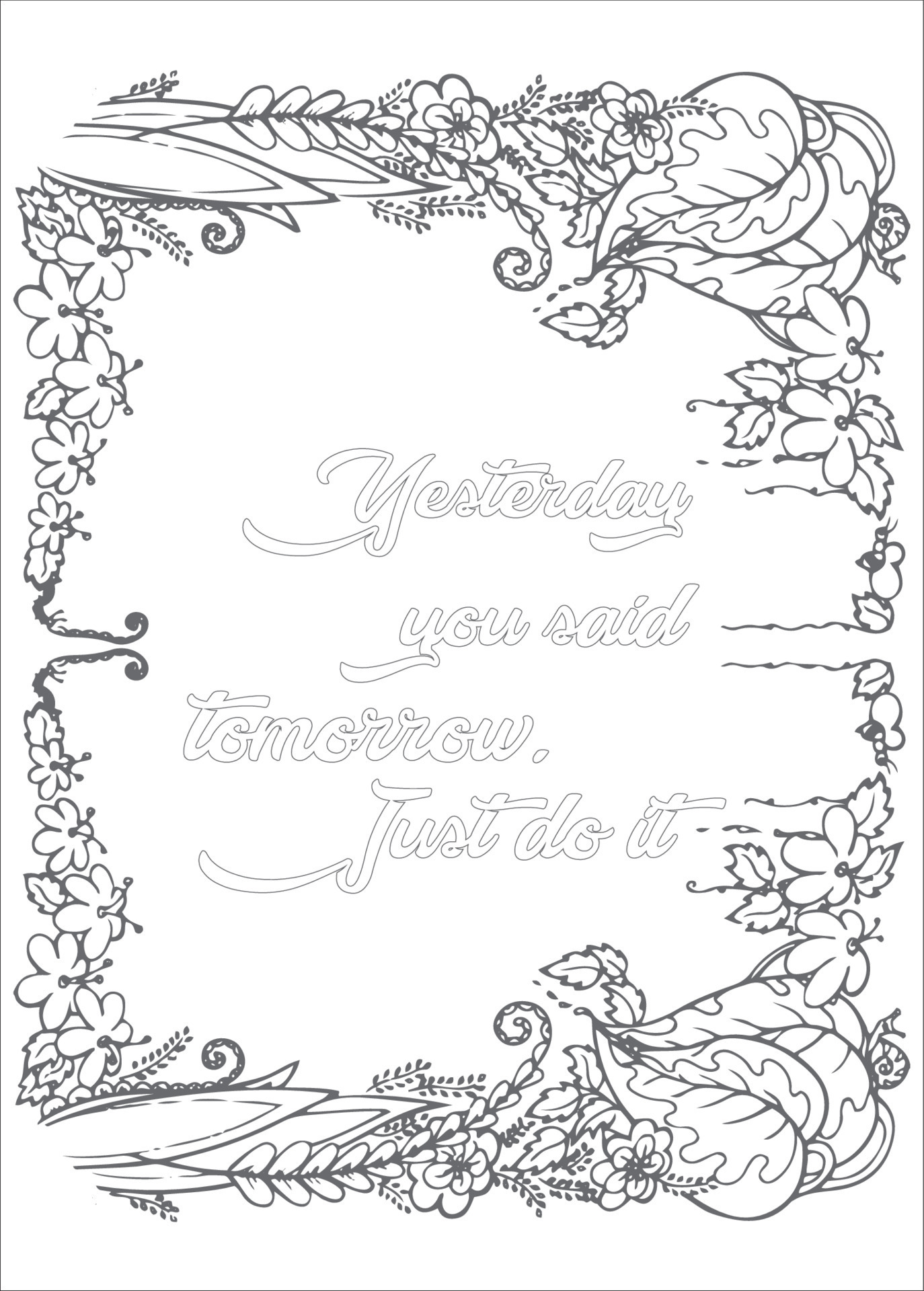 Motivational Quotes Coloring Page 16668408 Vector Art at Vecteezy