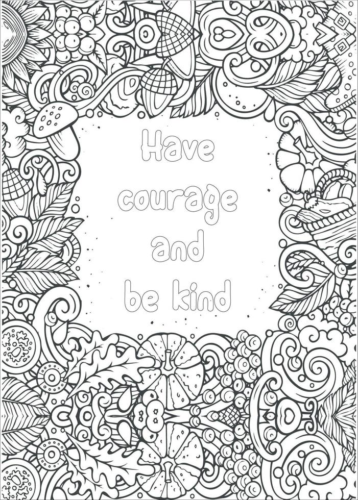 Motivational Quotes Coloring Page vector