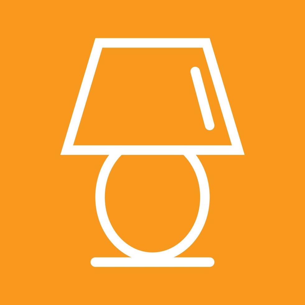 Table Lamp Line Color Background Icon vector