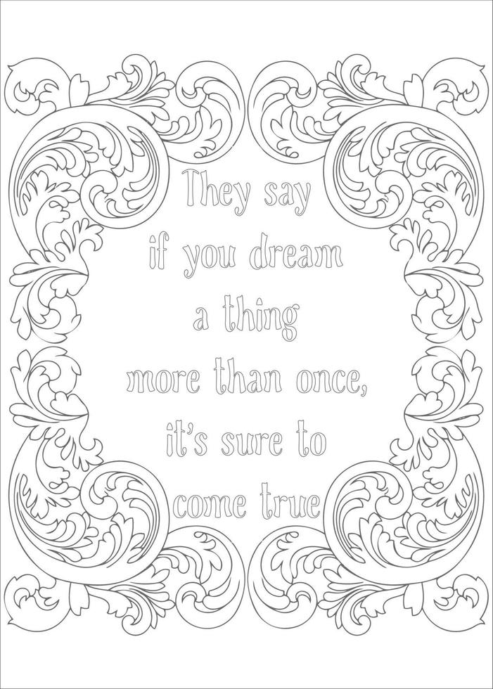 Motivational Quotes Coloring Page vector